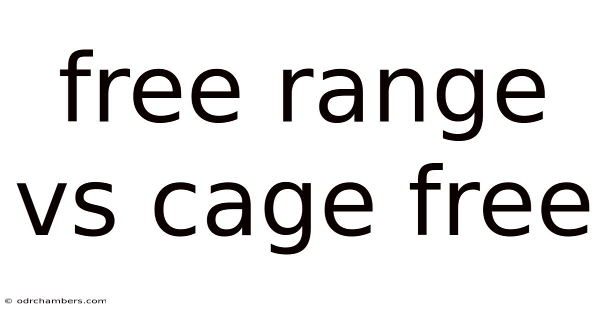 Free Range Vs Cage Free