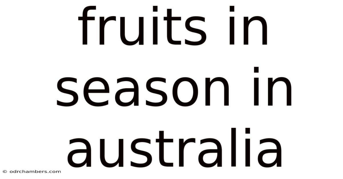 Fruits In Season In Australia