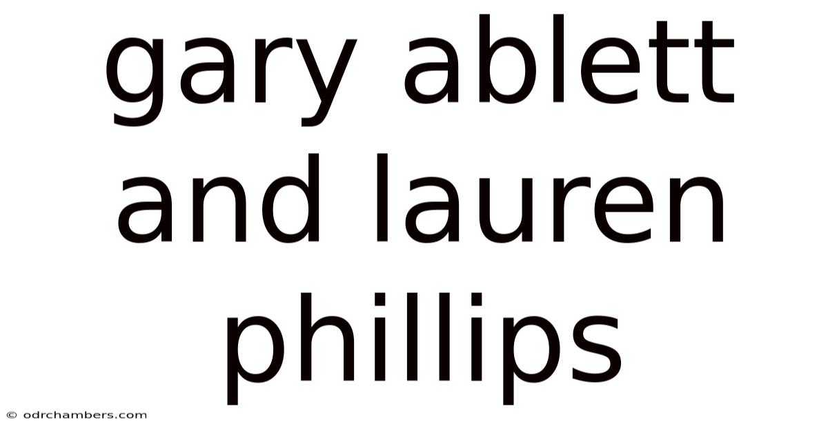 Gary Ablett And Lauren Phillips