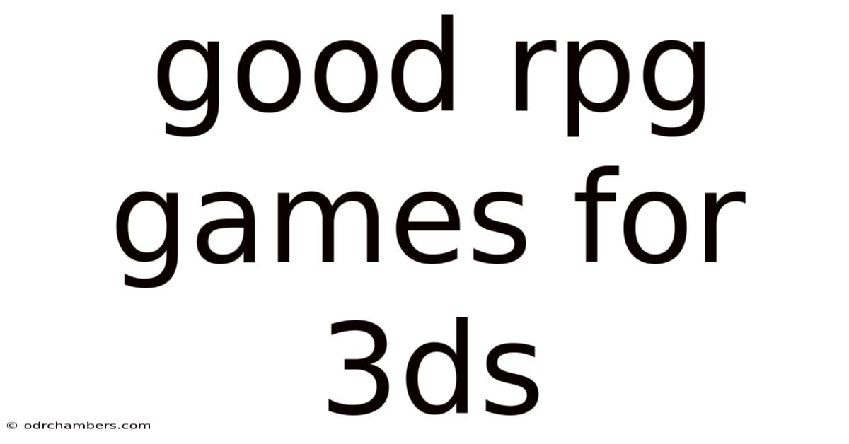 Good Rpg Games For 3ds