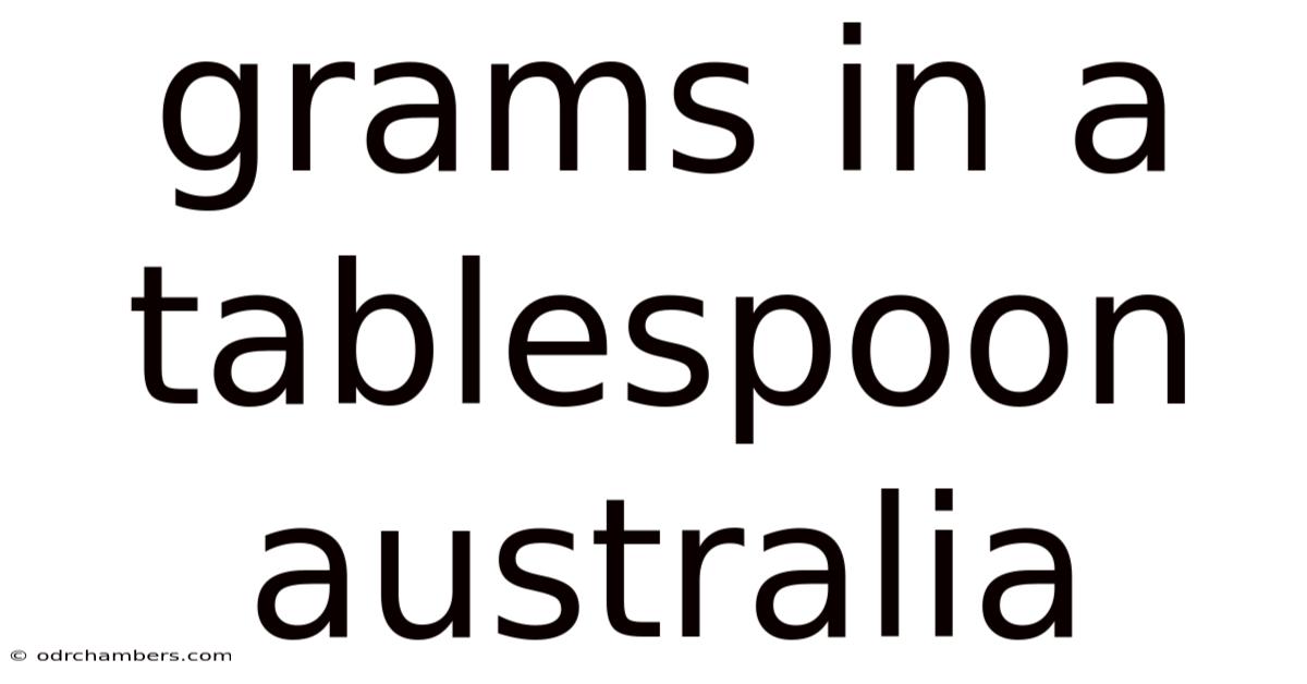 Grams In A Tablespoon Australia