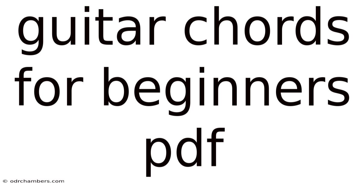 Guitar Chords For Beginners Pdf