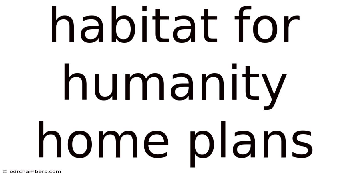 Habitat For Humanity Home Plans