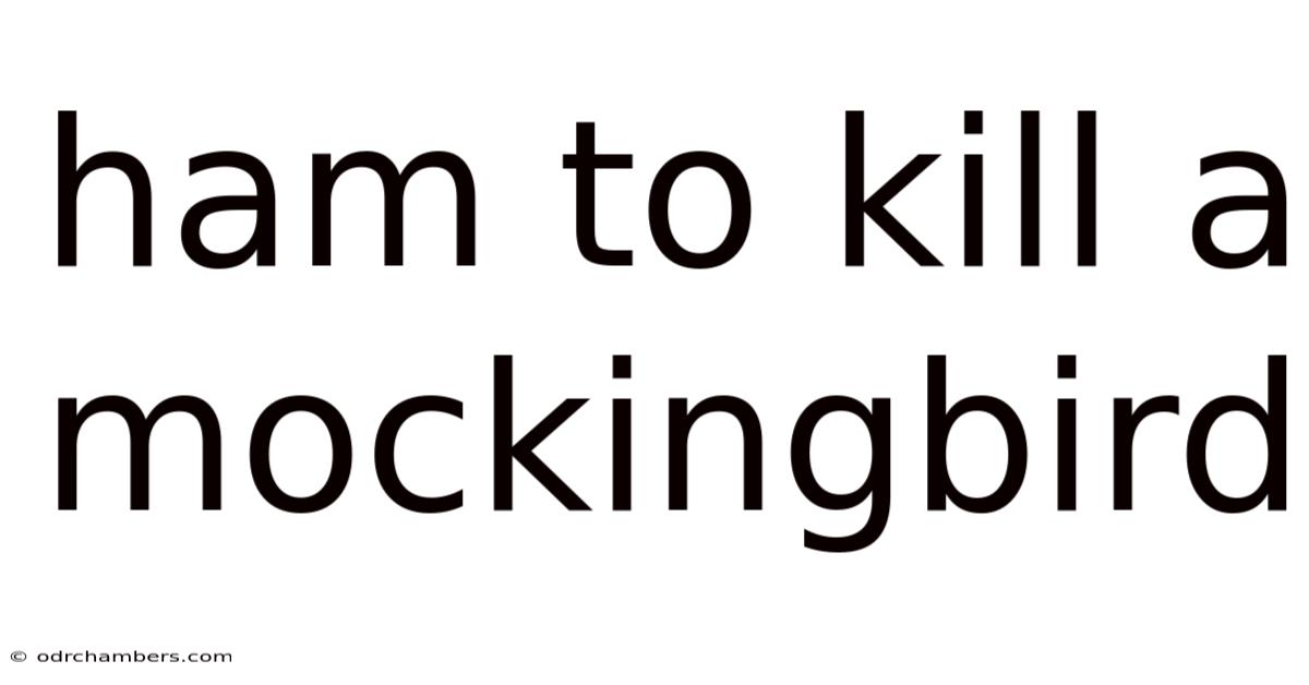 Ham To Kill A Mockingbird