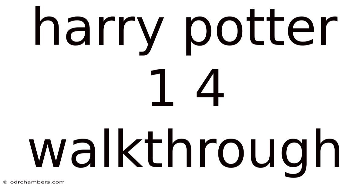 Harry Potter 1 4 Walkthrough
