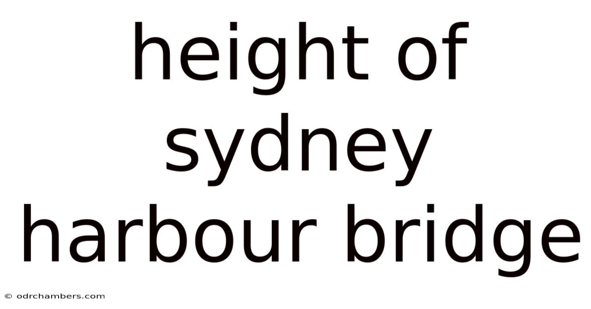 Height Of Sydney Harbour Bridge