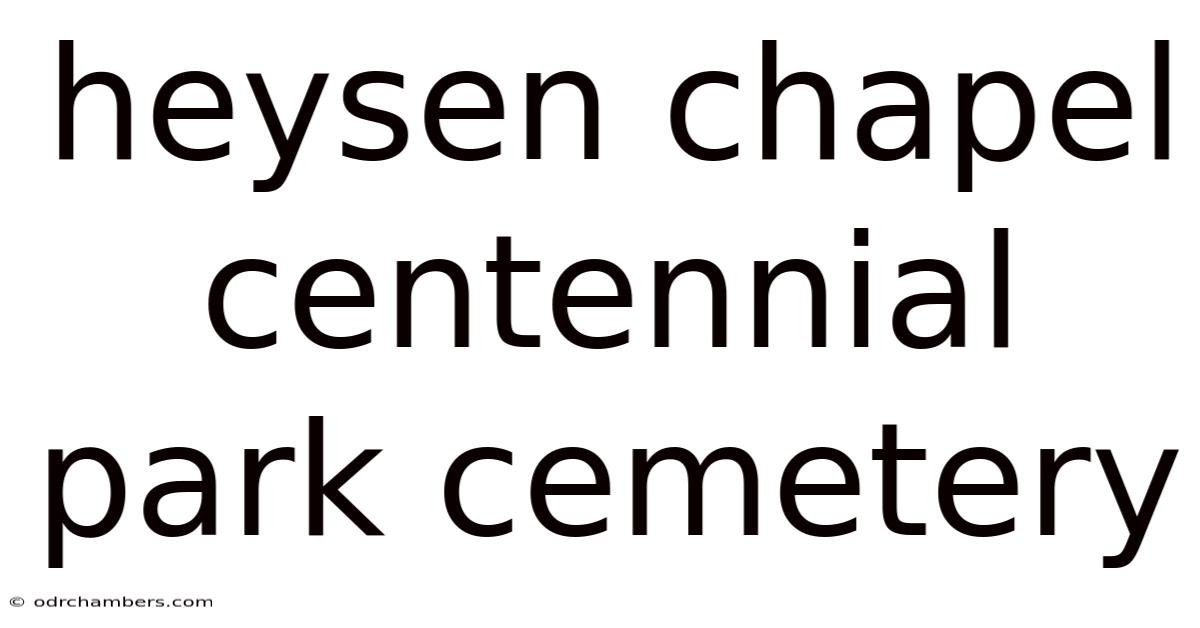 Heysen Chapel Centennial Park Cemetery