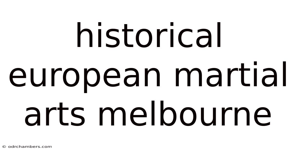 Historical European Martial Arts Melbourne