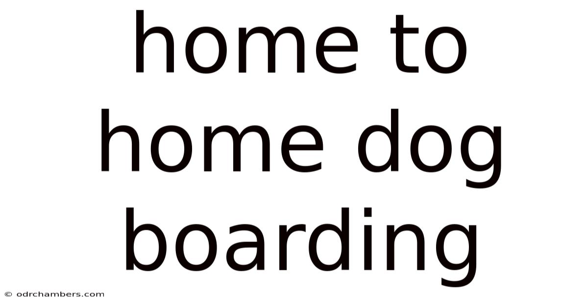 Home To Home Dog Boarding