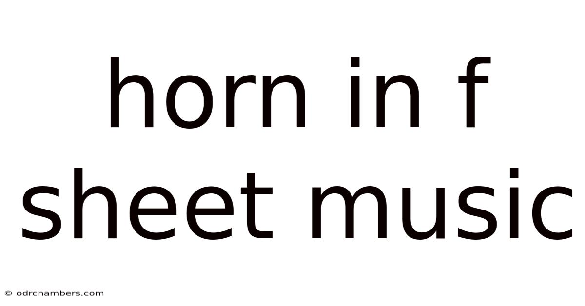 Horn In F Sheet Music