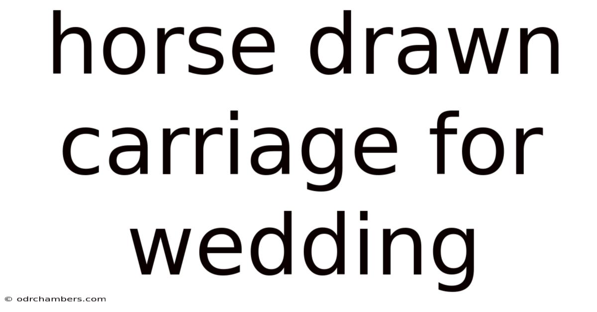 Horse Drawn Carriage For Wedding