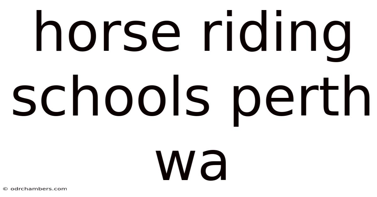 Horse Riding Schools Perth Wa