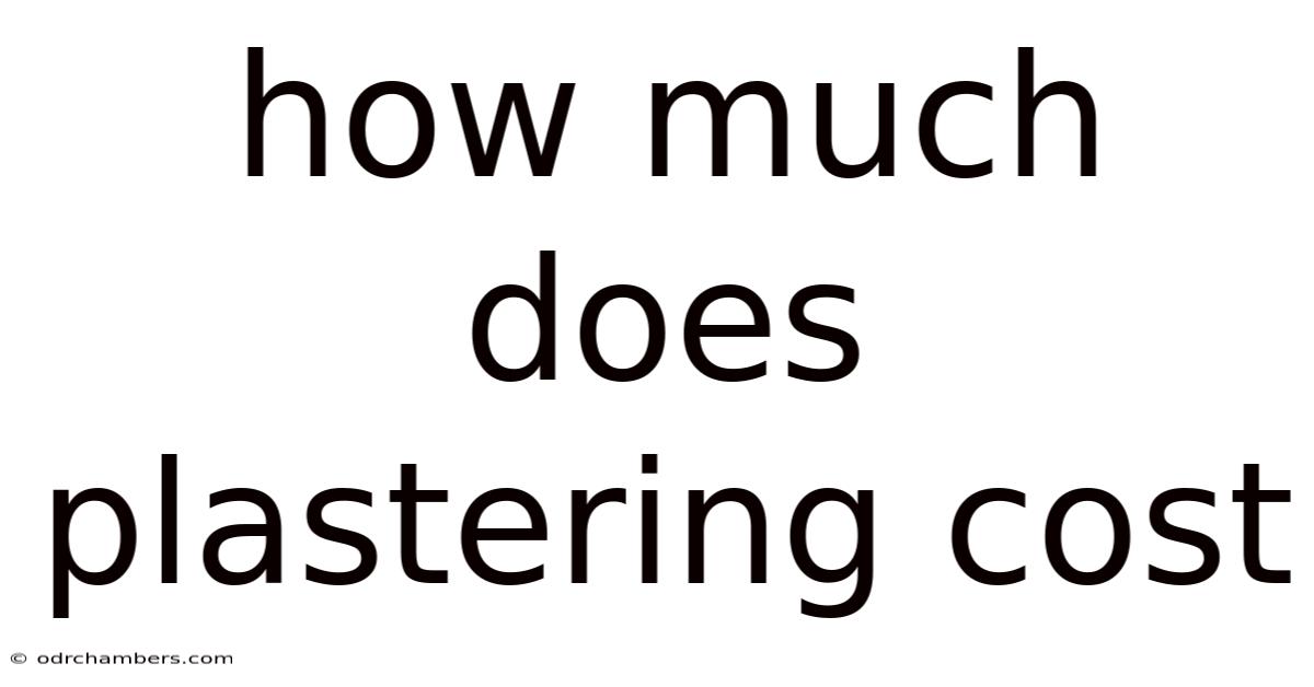 How Much Does Plastering Cost