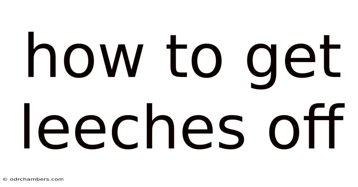 How To Get Leeches Off