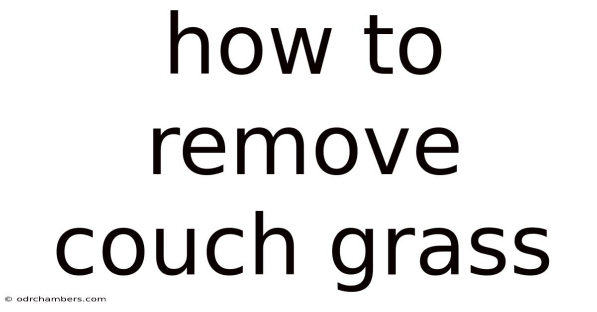 How To Remove Couch Grass