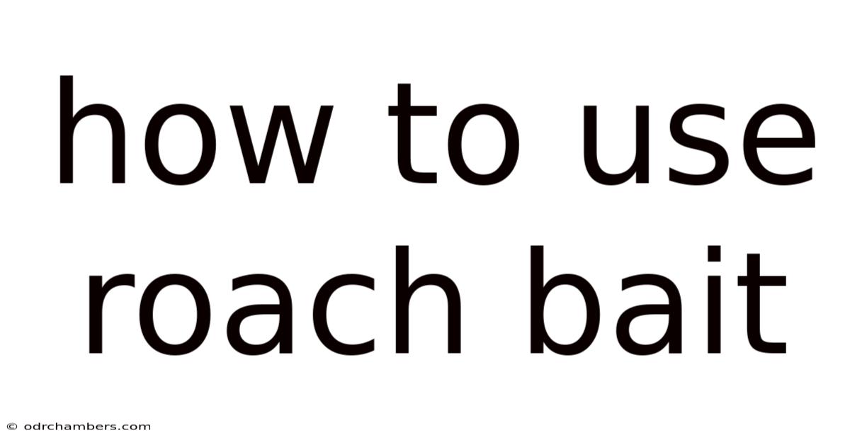 How To Use Roach Bait
