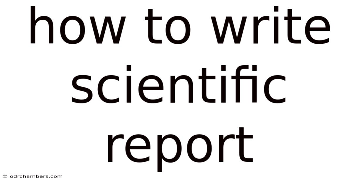 How To Write Scientific Report