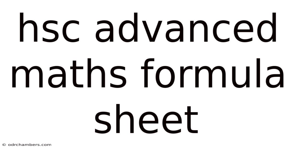 Hsc Advanced Maths Formula Sheet