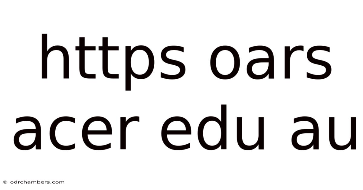 Https Oars Acer Edu Au