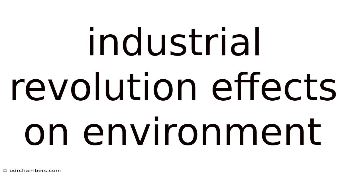 Industrial Revolution Effects On Environment