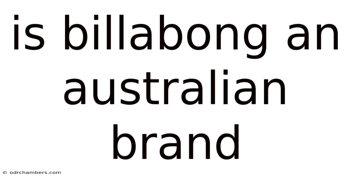 Is Billabong An Australian Brand