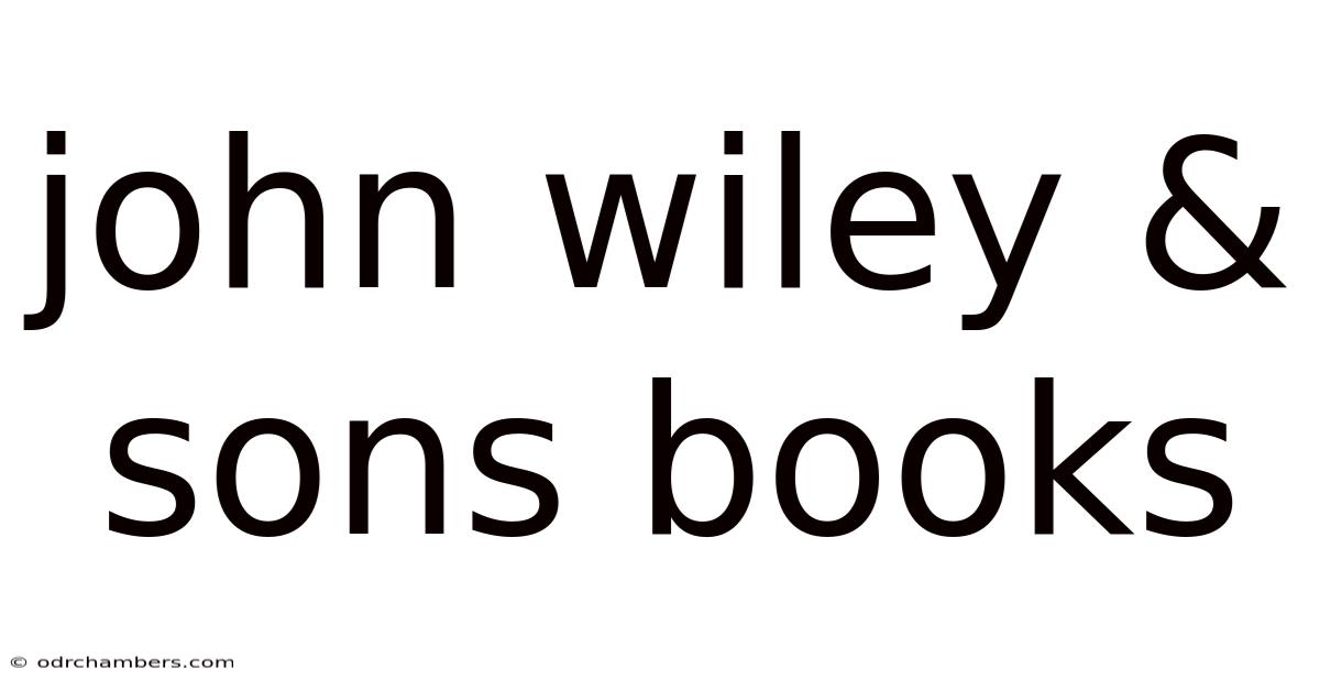 John Wiley & Sons Books