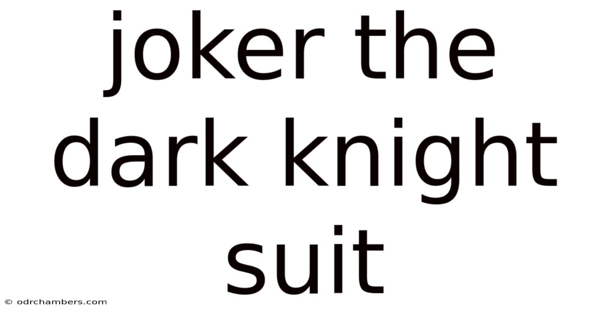 Joker The Dark Knight Suit
