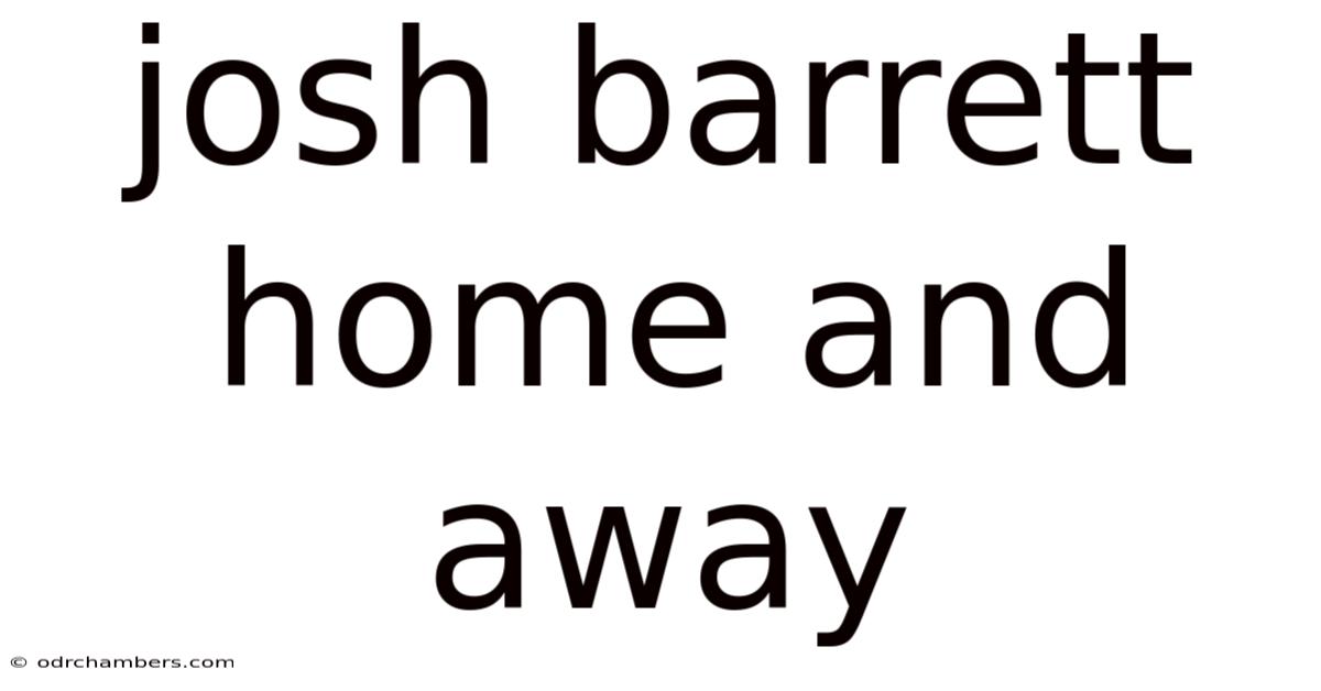 Josh Barrett Home And Away