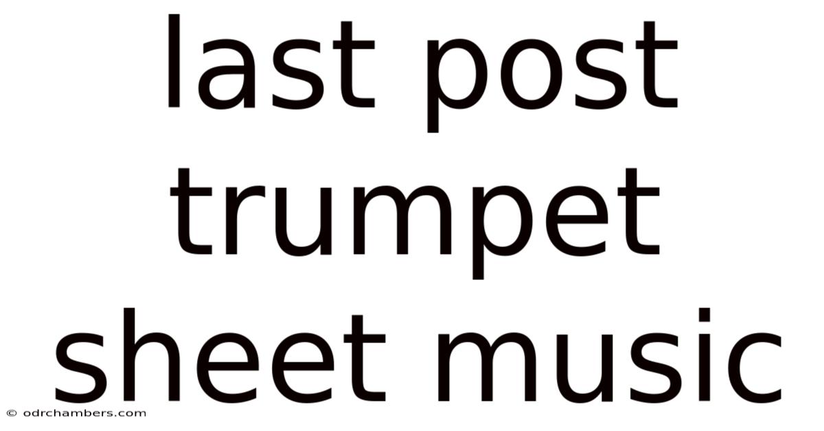 Last Post Trumpet Sheet Music