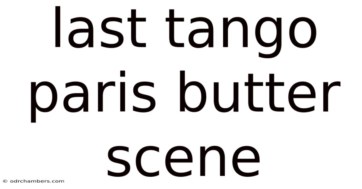 Last Tango Paris Butter Scene