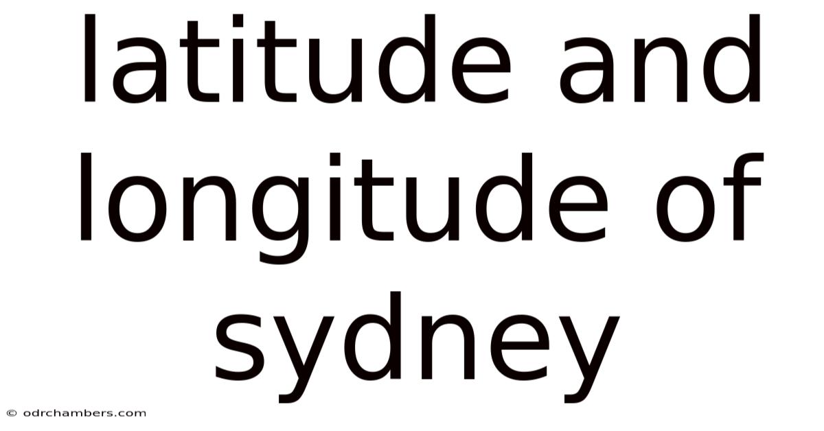 Latitude And Longitude Of Sydney