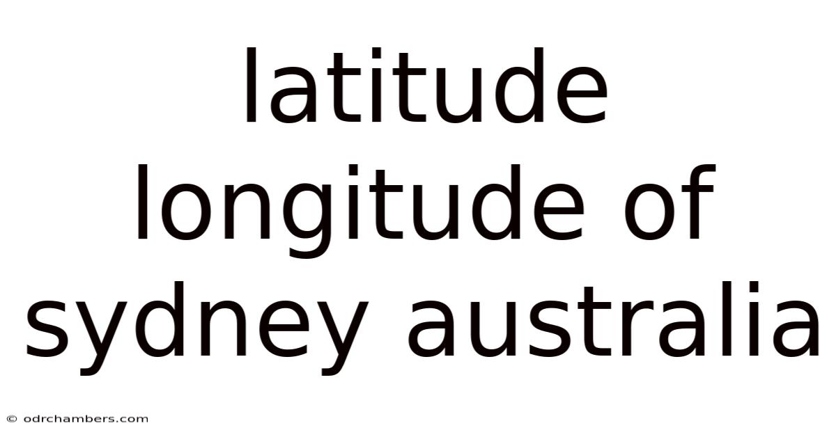 Latitude Longitude Of Sydney Australia