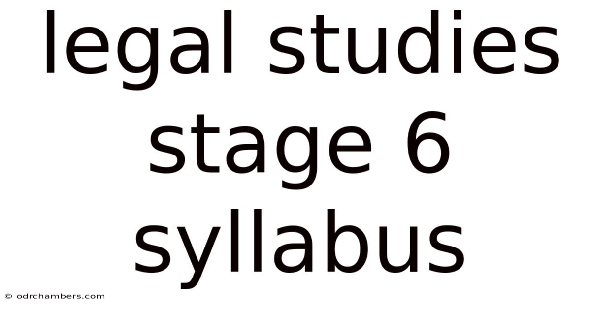 Legal Studies Stage 6 Syllabus