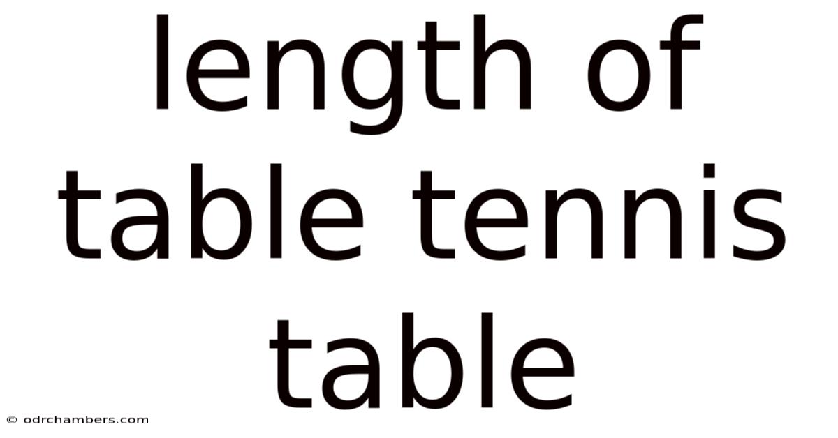 Length Of Table Tennis Table