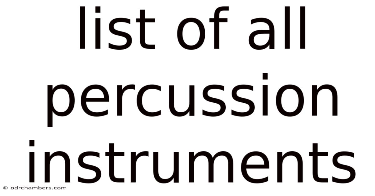 List Of All Percussion Instruments