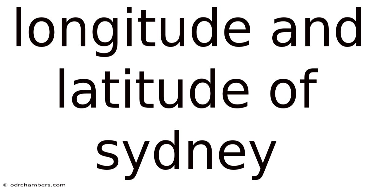 Longitude And Latitude Of Sydney