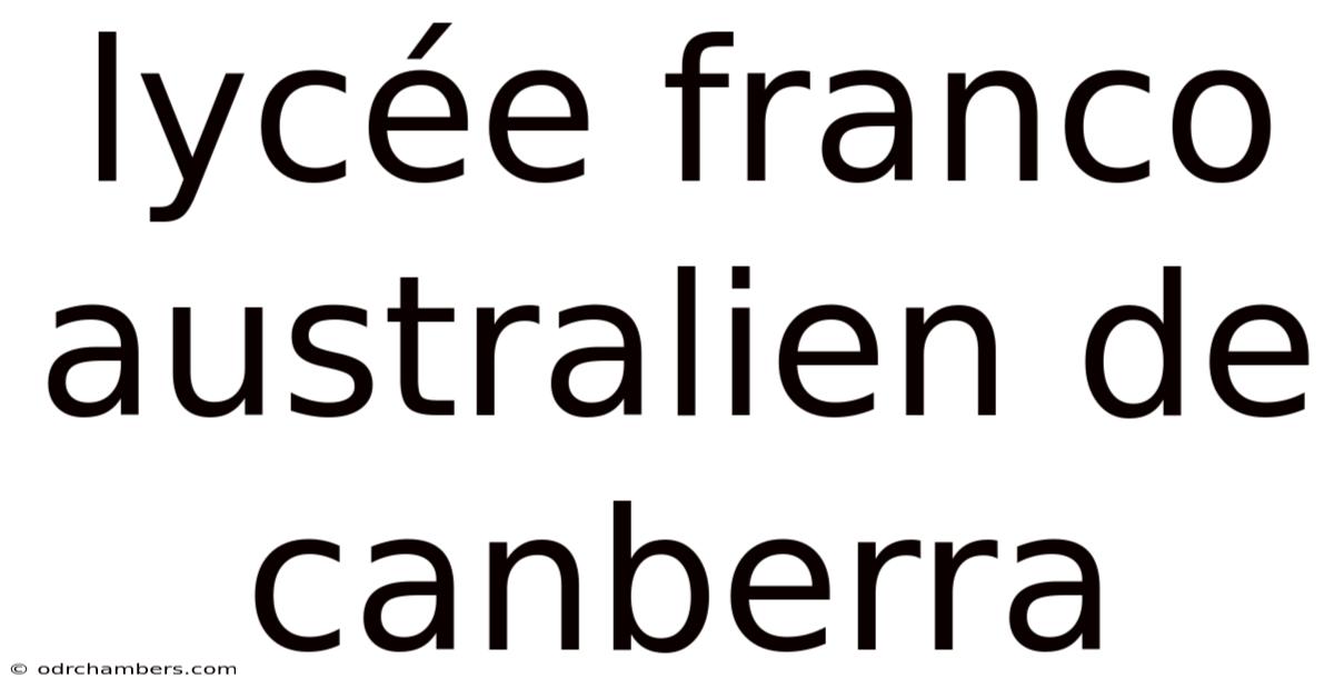 Lycée Franco Australien De Canberra