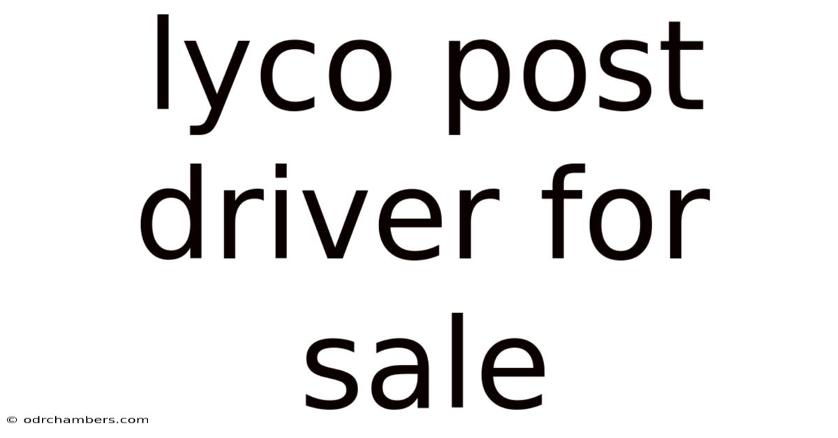 Lyco Post Driver For Sale