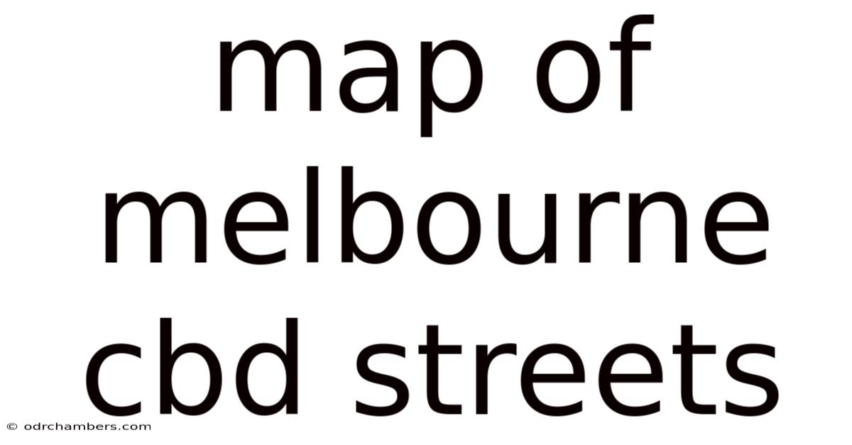 Map Of Melbourne Cbd Streets
