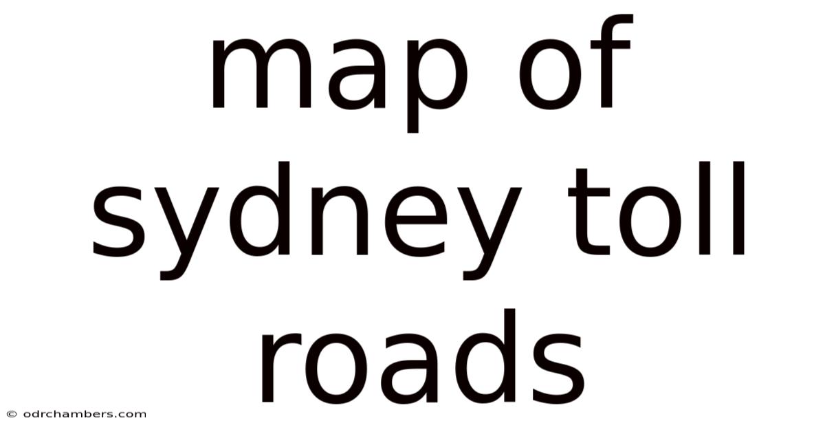 Map Of Sydney Toll Roads