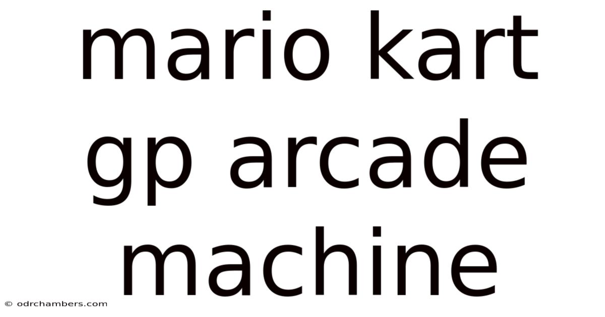 Mario Kart Gp Arcade Machine