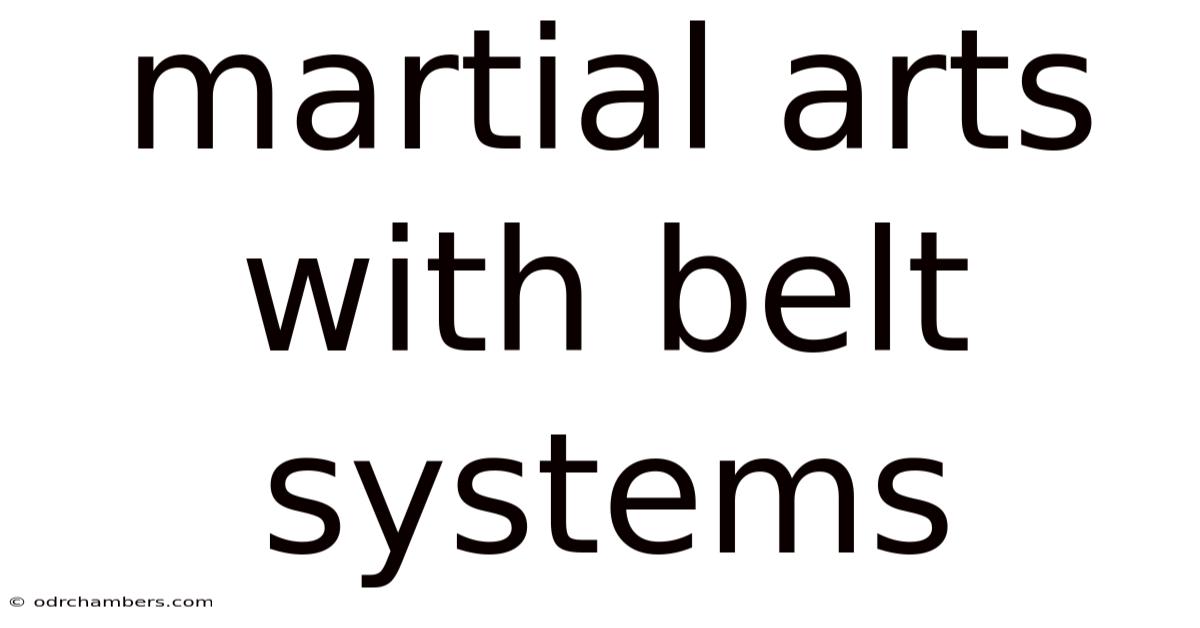 Martial Arts With Belt Systems