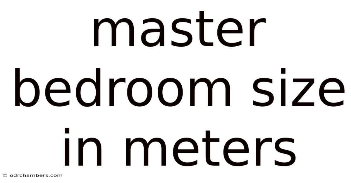 Master Bedroom Size In Meters