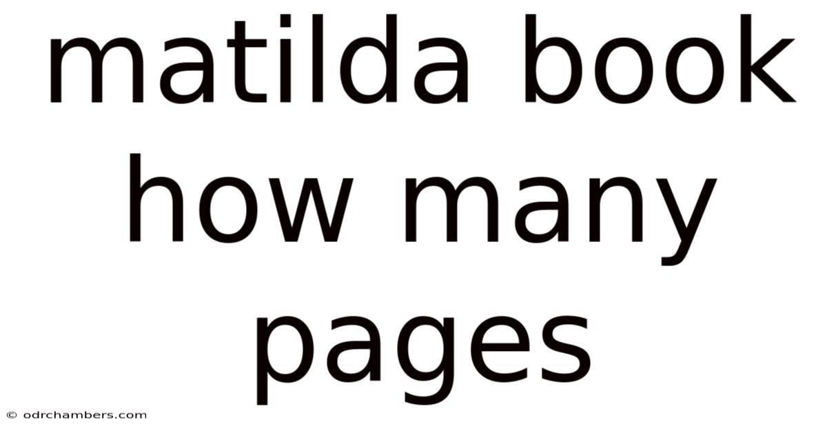 Matilda Book How Many Pages