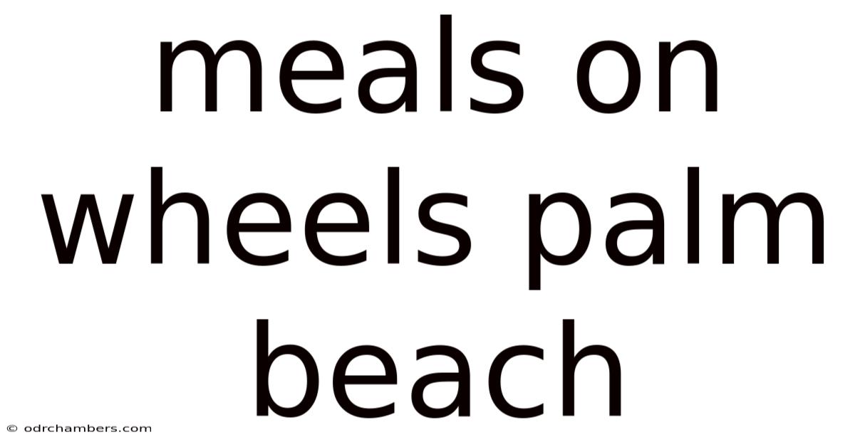 Meals On Wheels Palm Beach