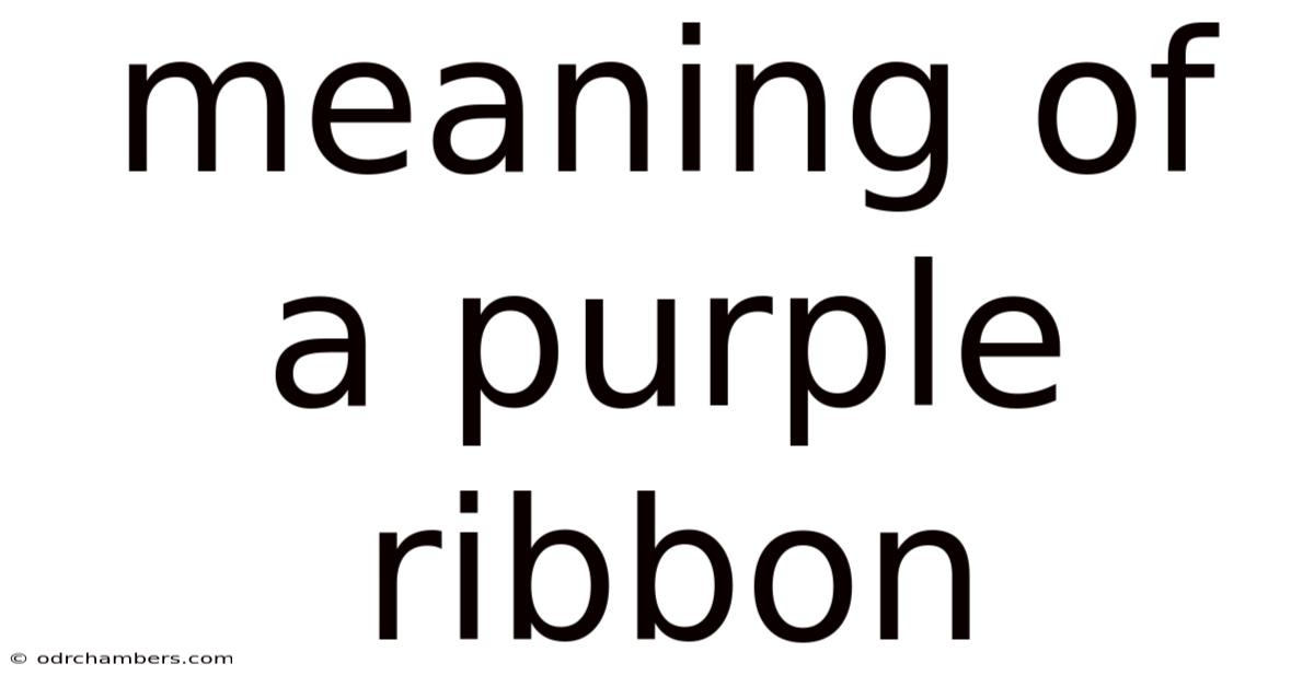 Meaning Of A Purple Ribbon