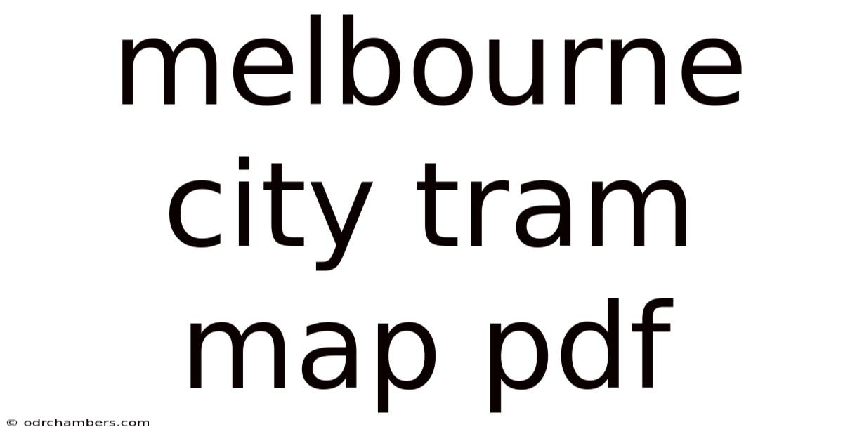 Melbourne City Tram Map Pdf