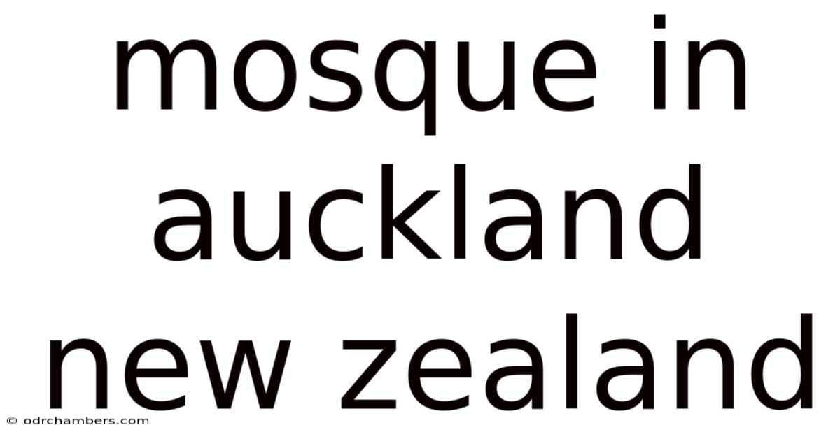 Mosque In Auckland New Zealand