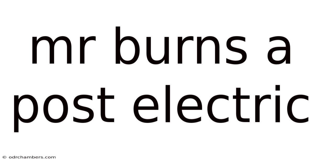 Mr Burns A Post Electric