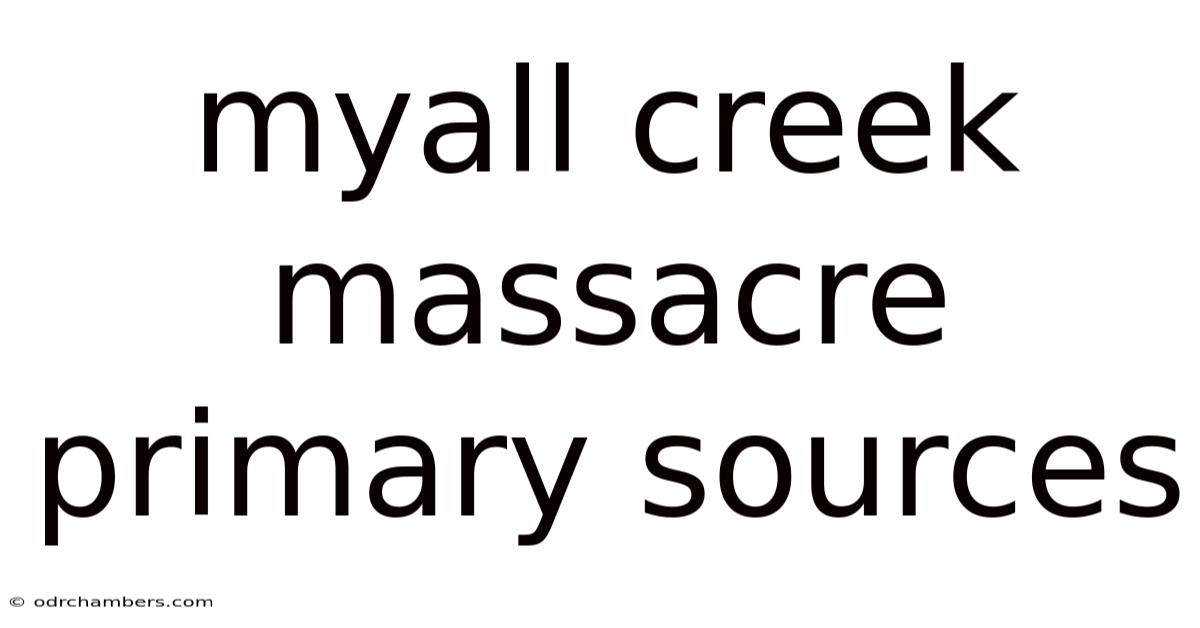 Myall Creek Massacre Primary Sources